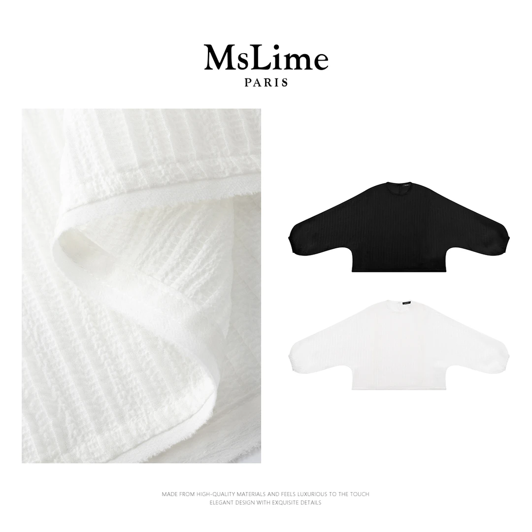 王嬛嬛MsLime25年春款【茶歇】97.6%桑蚕丝黑白衬衫 HD2A0647