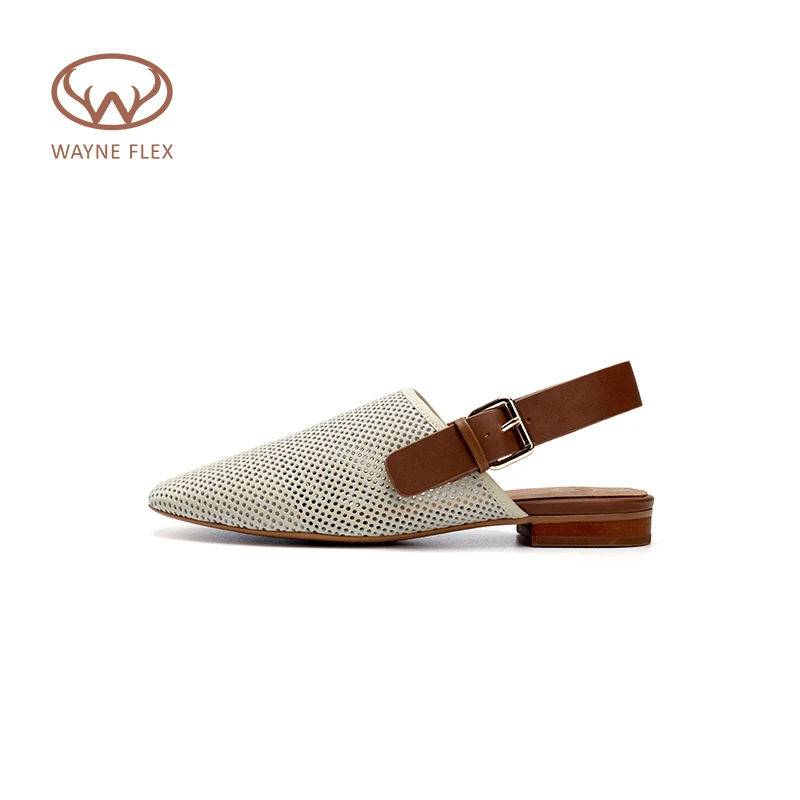 【周梓薇专属】美国Wayne Flex韦恩时尚冲孔透气包头凉鞋夏季女4127