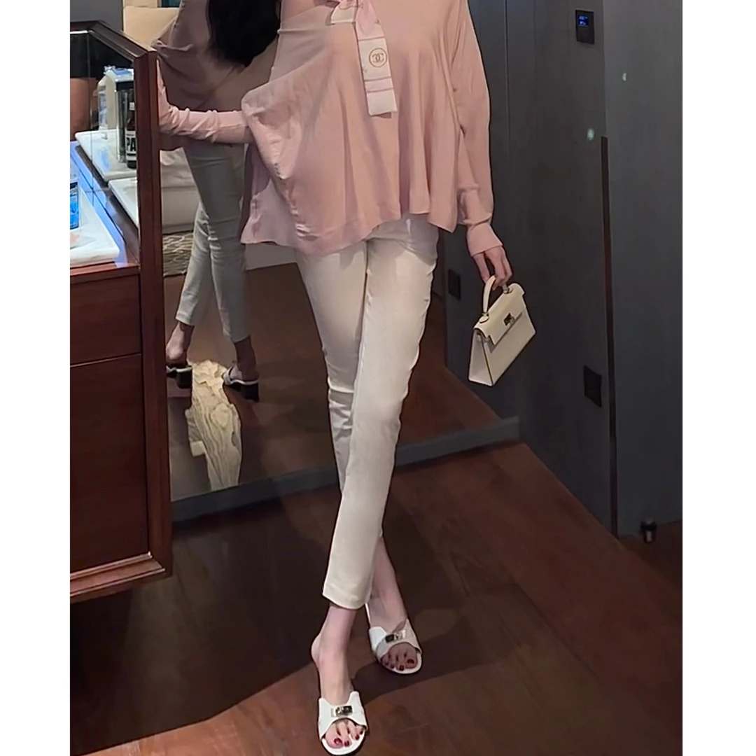 韩女春秋新款舒适薄款高腰小脚裤显瘦紧身裤九分裤女