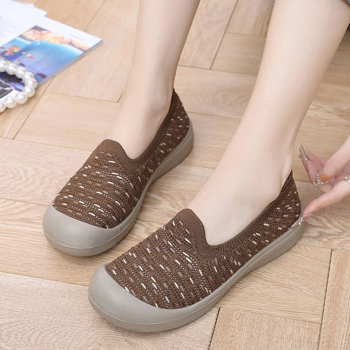 鞋子女通勤夏季新款田园风渔夫鞋软底防滑健步鞋爆款一脚蹬妈妈鞋