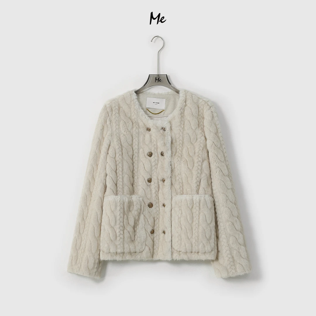 ME【冬日白巧】重工轻奢时尚百搭宽松休闲外套MEQC4102