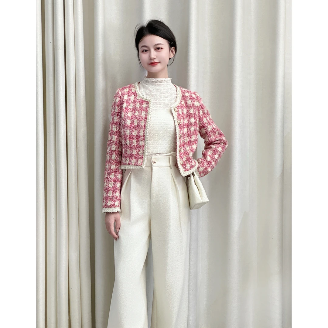 【洛黛丽雅】小娜椒小个子设计感小香风外套女短款外套裤子套装女
