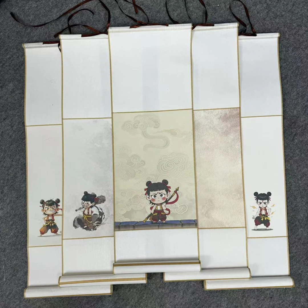 【哪吒-魔童闹海文创卷轴】10个一组小楷书法蜡染半生熟 书法作品纸