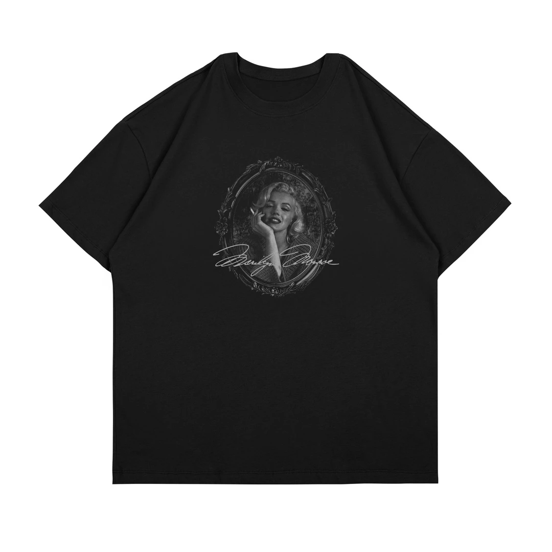 「梦露」索罗娜面料小领口短袖进口油墨潮流vintage