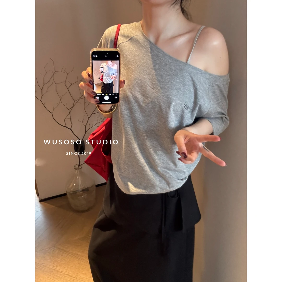 【soso】一字露肩tee