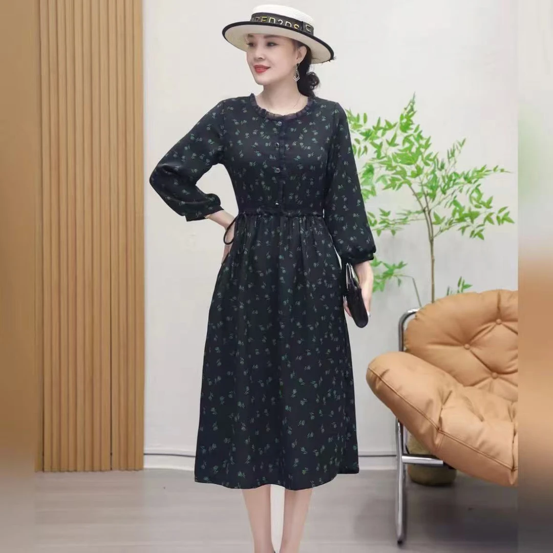 【美夫人】9631-妈妈装夏季时尚舒适显瘦气质收腰连衣裙
