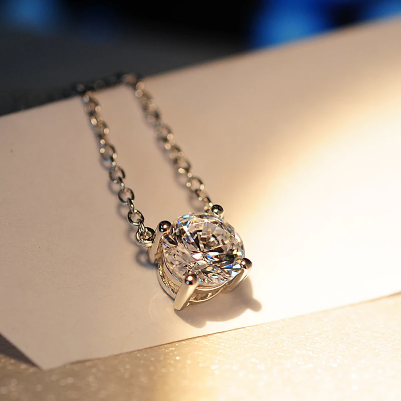 坠链均925银莫桑石 项链女款2025年新款爆款轻奢小众首饰奇缘