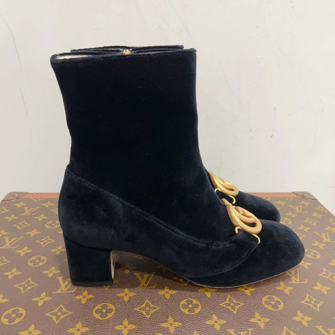 全新未使用 GUCCI/古驰 高跟靴尺码38.5 成色看直播GSL3508