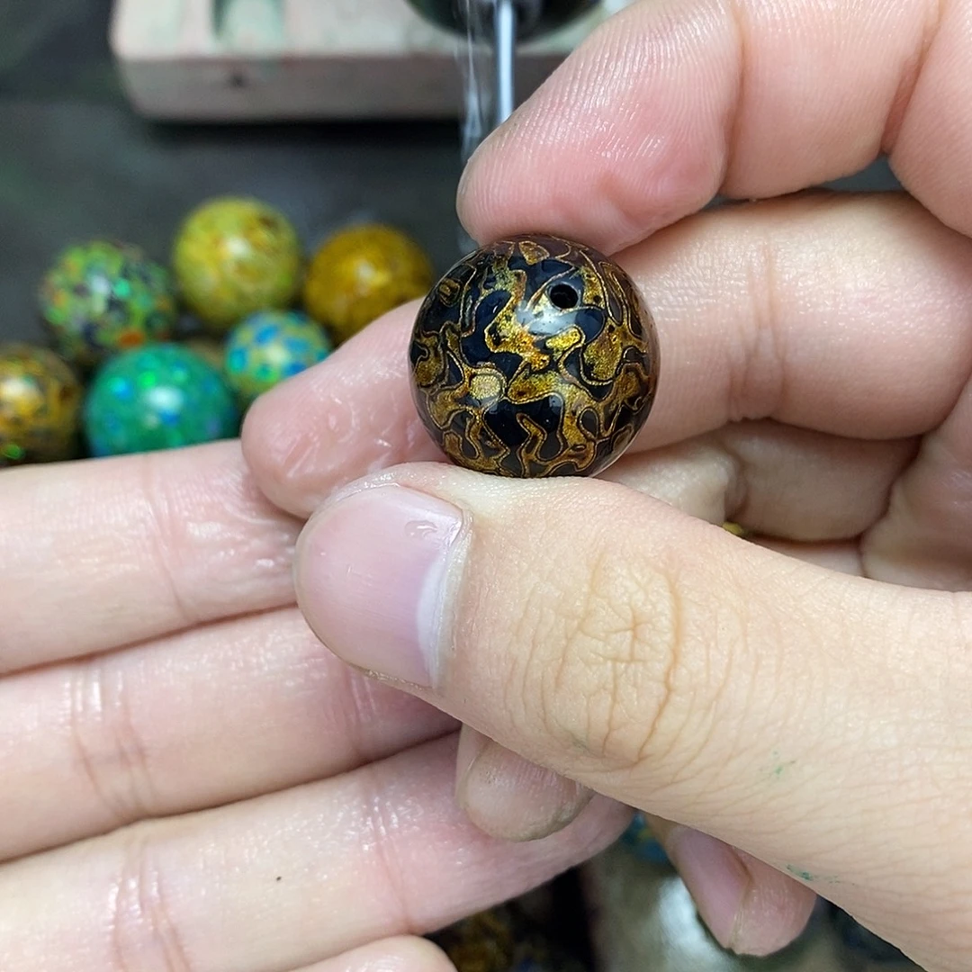 青***华非遗手工 大漆工艺规格2.0cm 黑金色