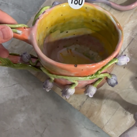 碗瑕疵手工手捏咖啡杯壶承碗盘