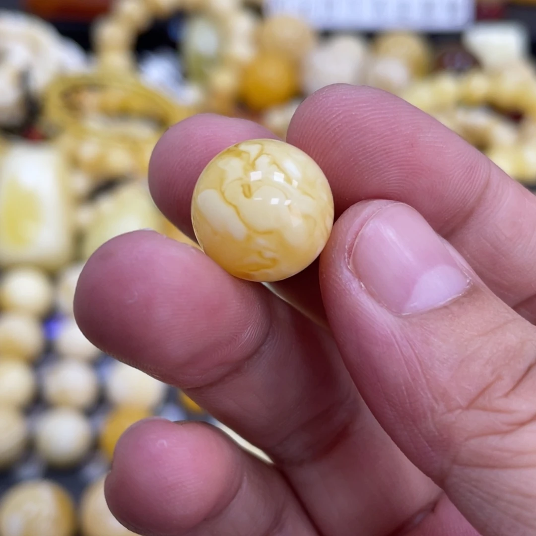 未镶嵌琥珀珠宝奇石14.7mm皮色
