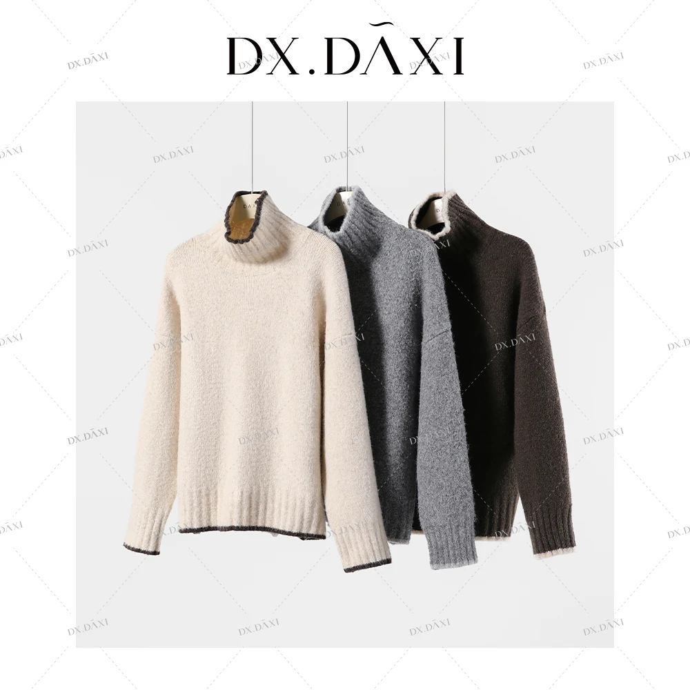 DX.DAXI【奶油雪顶】新款高领加厚针织毛衫冬季内搭必备毛衣女