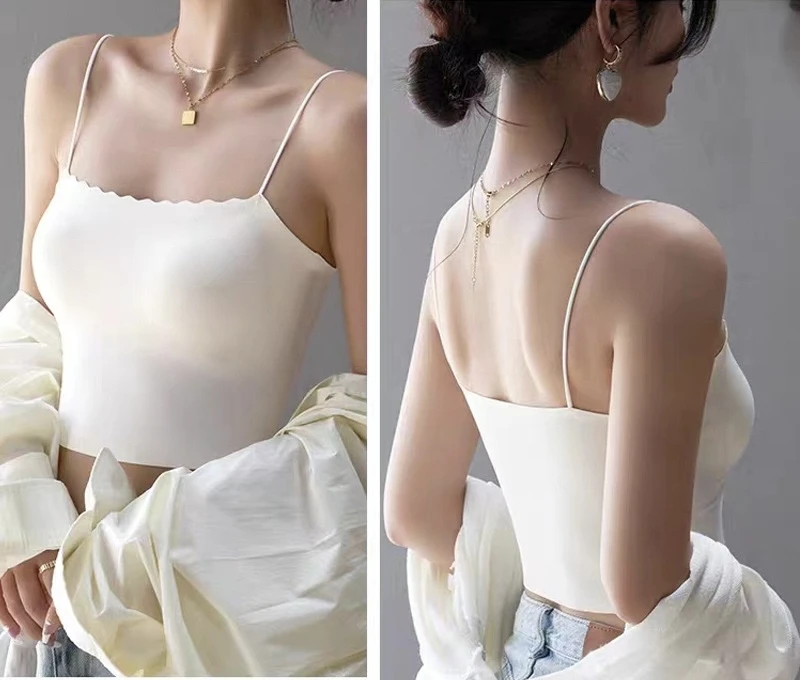 固定无痕吊带背心女一体式运动美背抹胸内衣女无钢圈2025新款