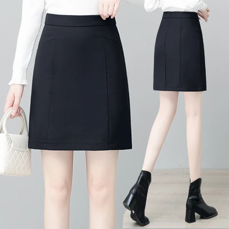 25213西装包臀裙半身裙高腰显瘦一步裙女2025年秋冬厚款职业A字裙