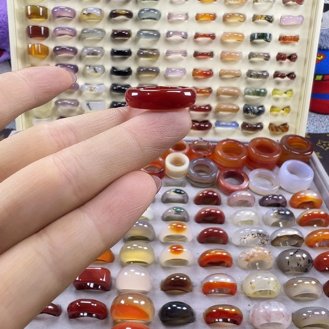 玛瑙/玉髓未镶嵌戒指B1不退换17.4港16