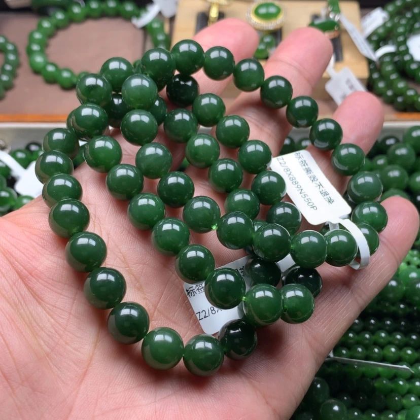 【闪购商品】未镶嵌手链和田玉（碧玉）银****v10