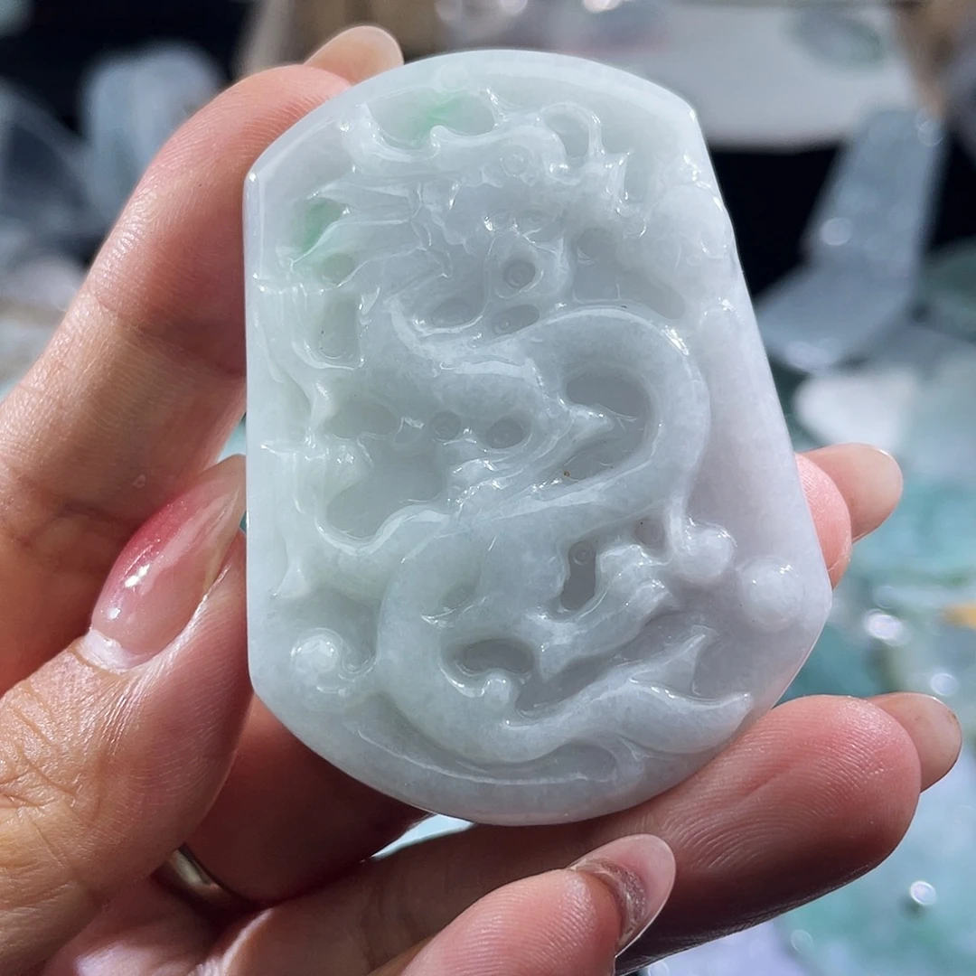 安***珠翡翠未镶嵌颈饰龙牌