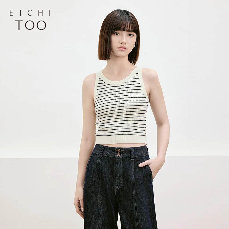 A爱居兔女2025年夏季新款清新针织衫显瘦百搭背心ENZSJ2Q003A