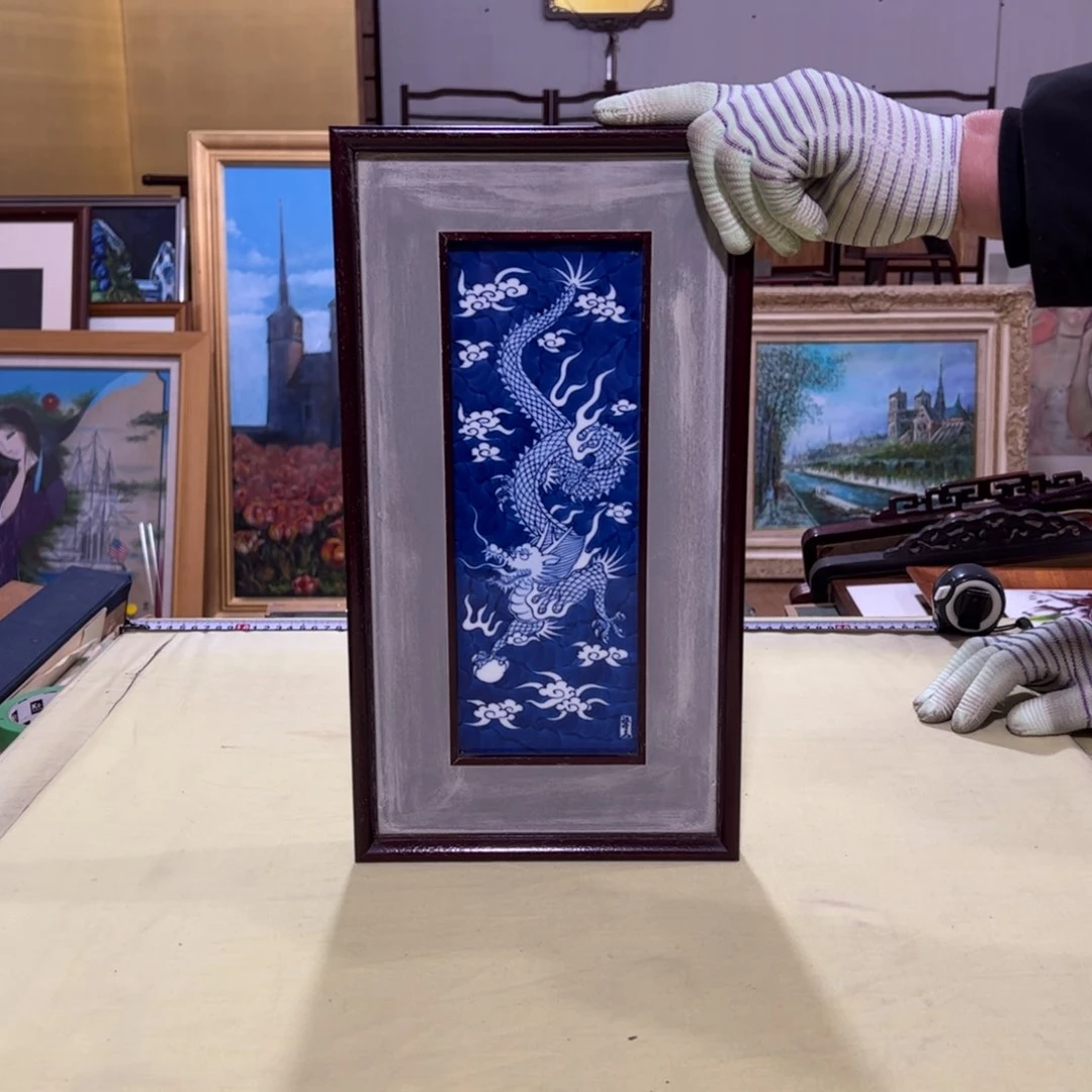 绘画老*客屏风框画茶空间设计