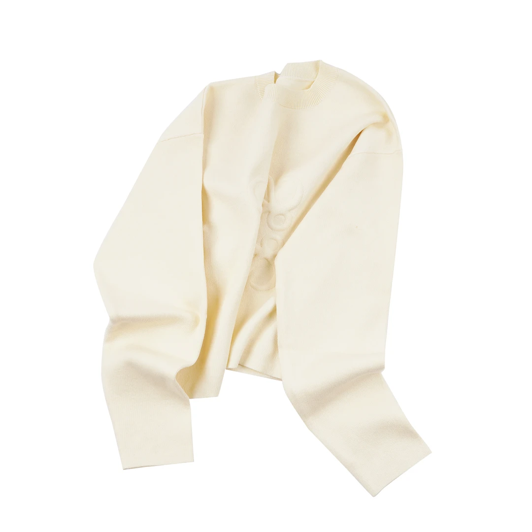 【浮雕套头毛衣】长袖时尚百搭休闲气质舒适简约纯色毛衣XG23MY0027