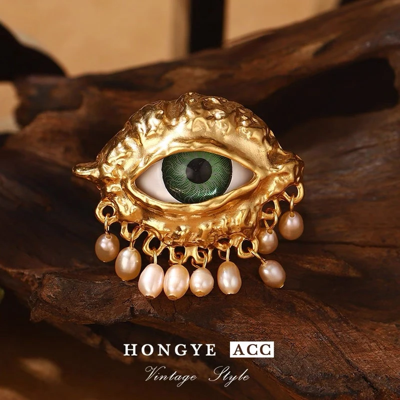 铜合金合成锆石戒指 法式捕梦网日韩指环复古风戒指复古宫廷