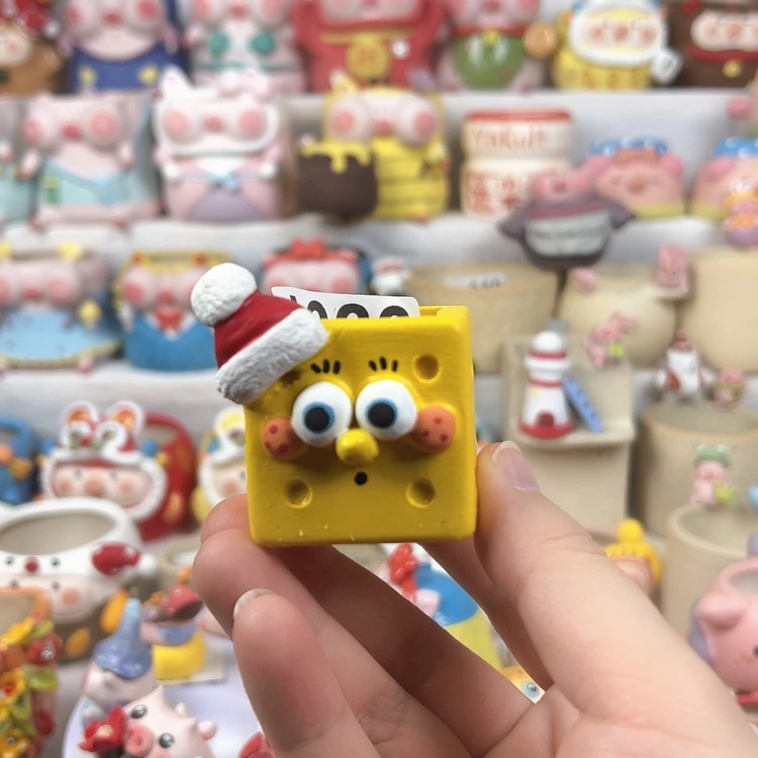 陶瓷A983海绵宝宝拇指方盆口2.8高3.5特价满48元包邮