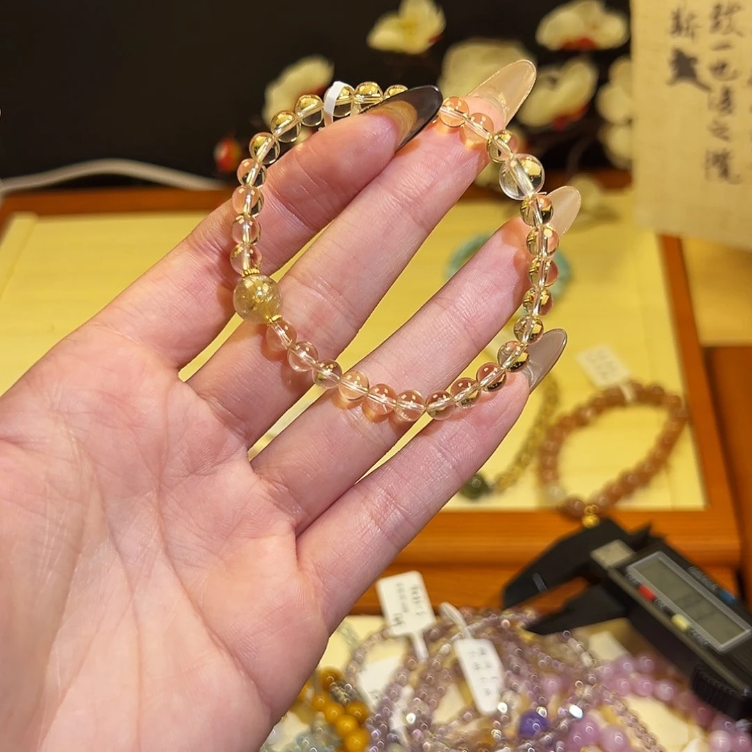 水晶手链银S925镶嵌T-黄888