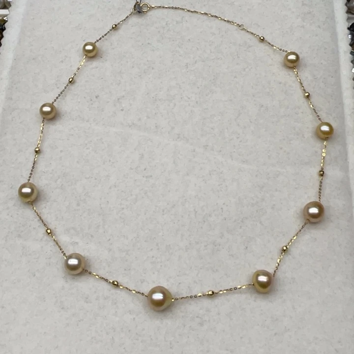 未镶嵌项链海水珍珠南洋金珠满天星