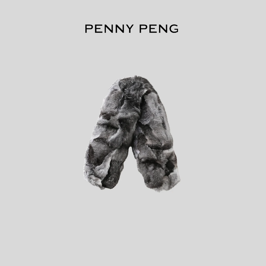 PENNGPENG 黑标系列秋冬软糯轻盈保暖百搭皮草青紫蓝毛皮围脖围巾