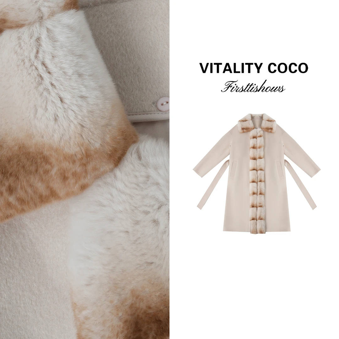 VITALITY COCO·LP系列新款女装 高定龙猫领羊绒外套-2791