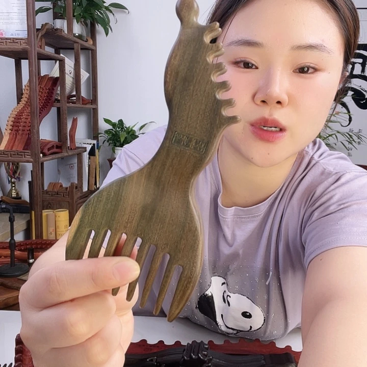 绿檀木凤凰梳子二等微瑕