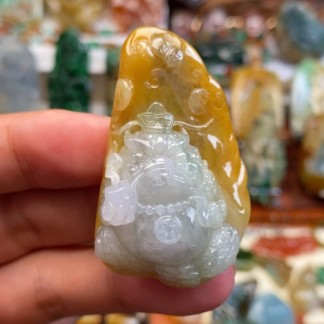 翡翠未镶嵌颈饰蟾仙吊坠