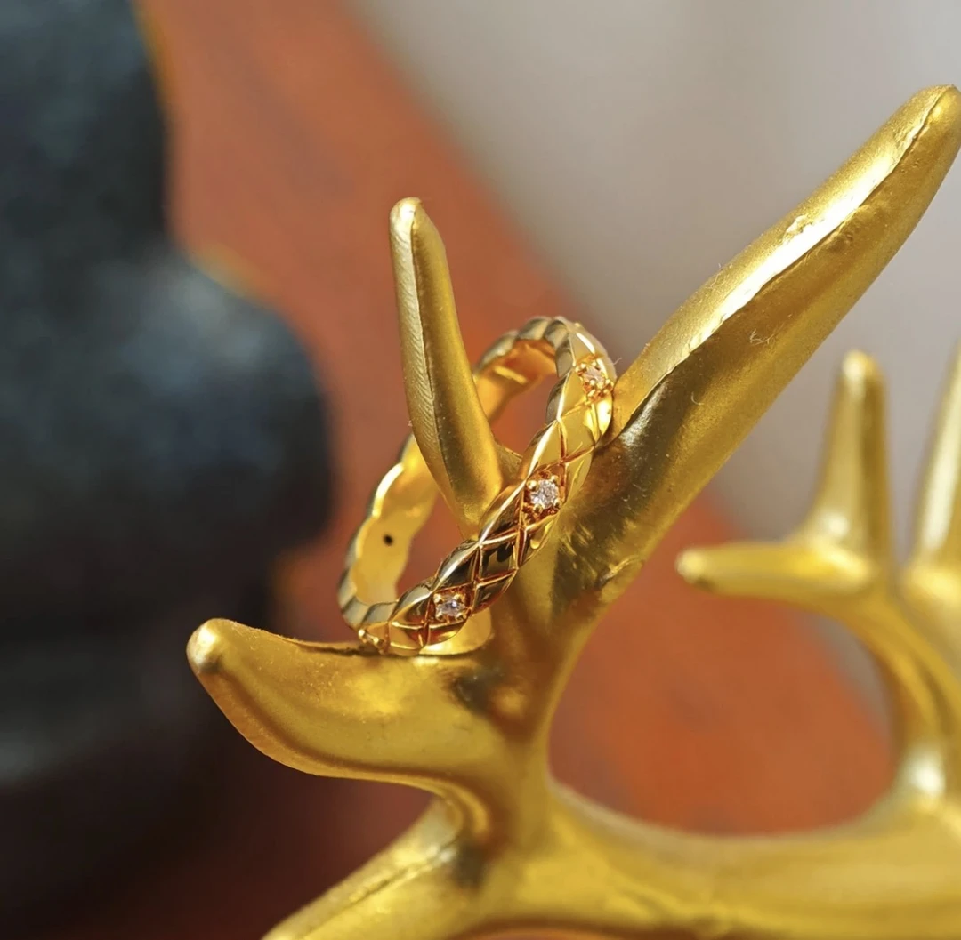 莫桑石18k金菱形戒指莫桑钻戒指时尚百搭经典