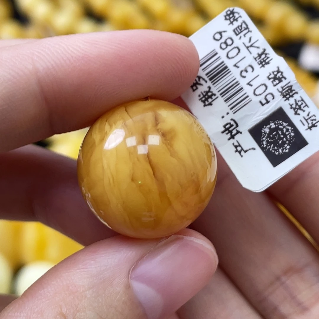 蜜蜡未镶嵌珠宝奇石20.1mm浓蜡妖花 瑕