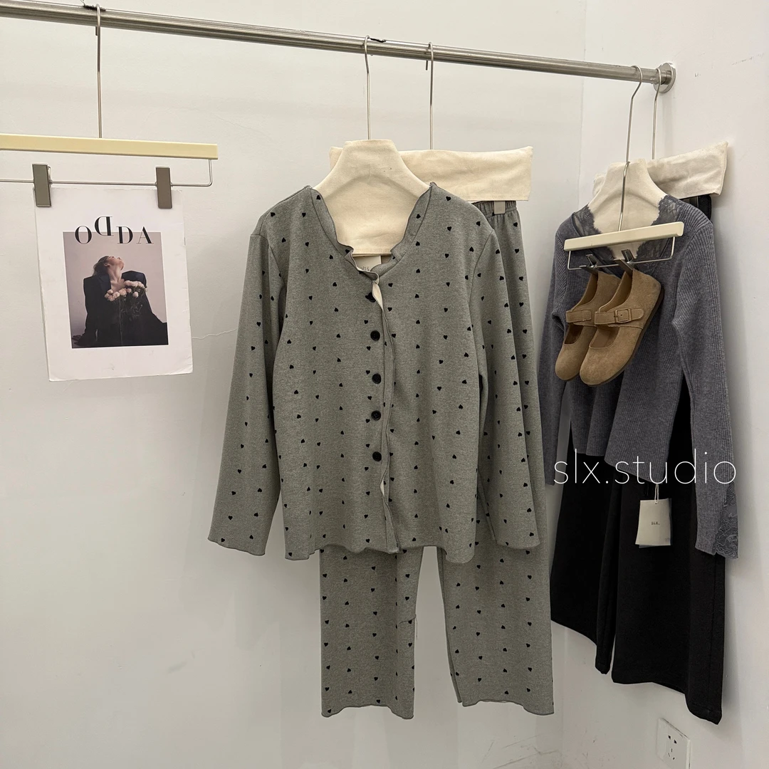 slx@ 8938 爱心花边家居服套装