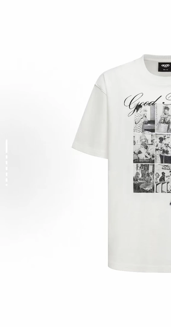 GOODBRAND 2025SS 复古画像发泡印花时尚高级短袖T恤 男女同款