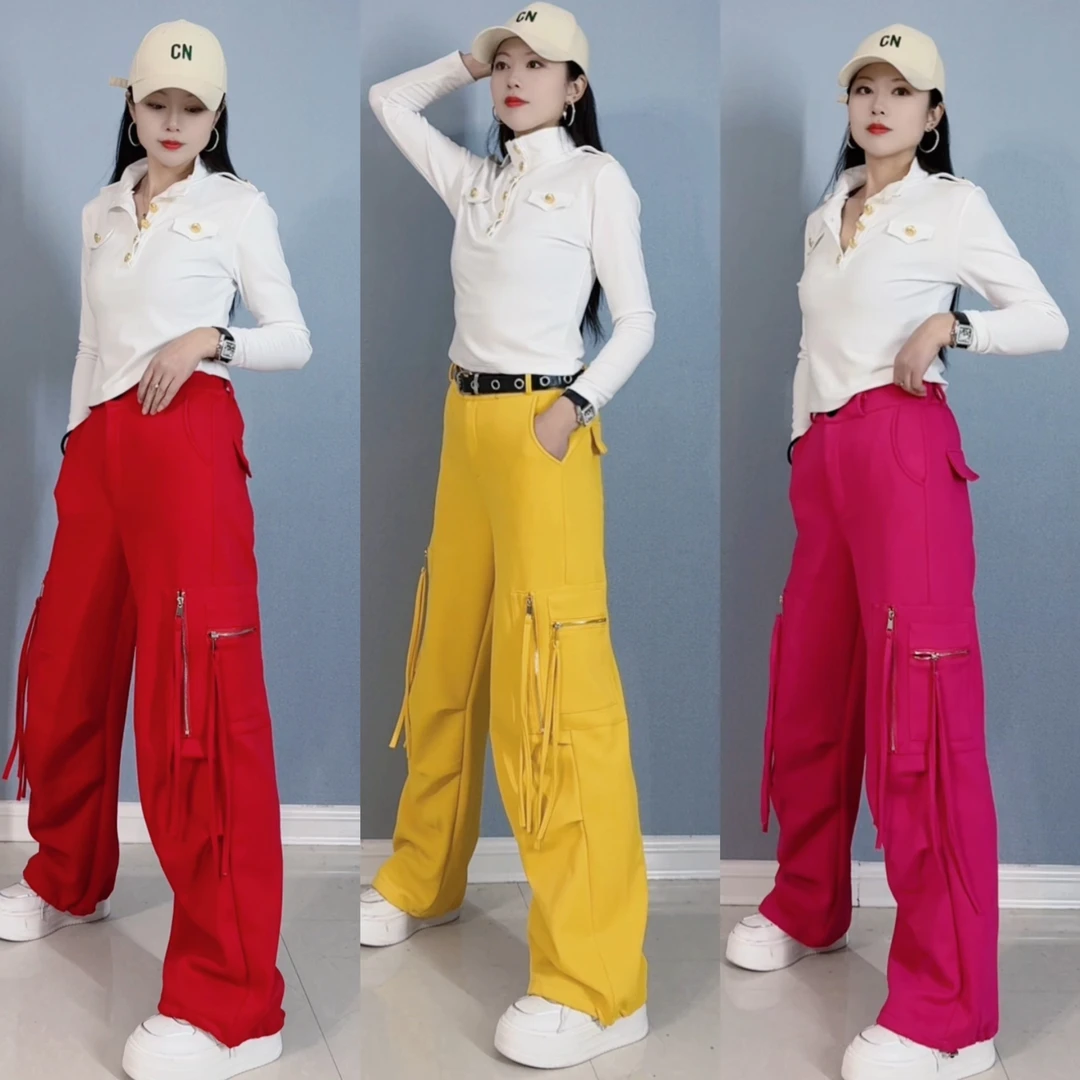 新款复合棉工装直筒裤3829休闲百搭宽松