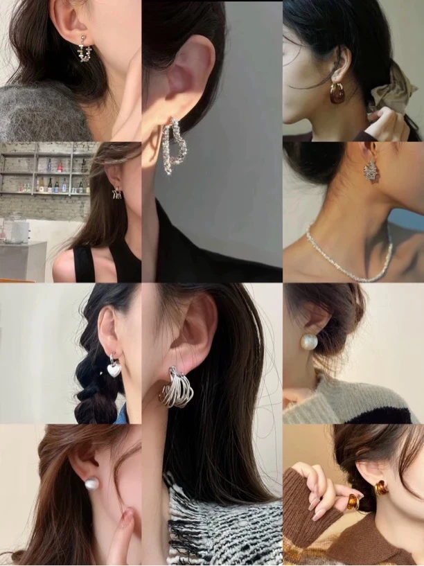 铜合金耳饰 小众轻奢时尚简约气质耳饰