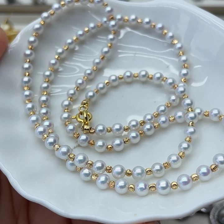 淡水珍珠银S925镶嵌毛衣链