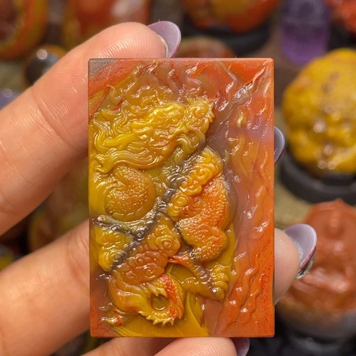 玛瑙/玉髓足银镶嵌珠宝奇石北票平安无事，牌石破天惊