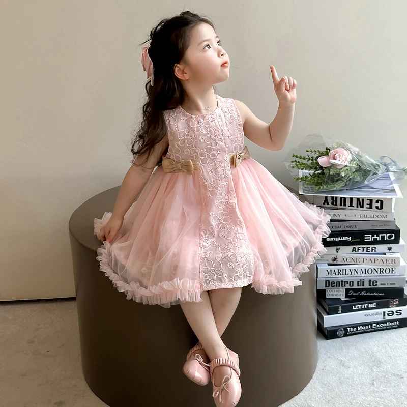 女童连衣裙夏装2025新款洋气纱裙儿童装夏季裙子女宝宝无袖公主裙