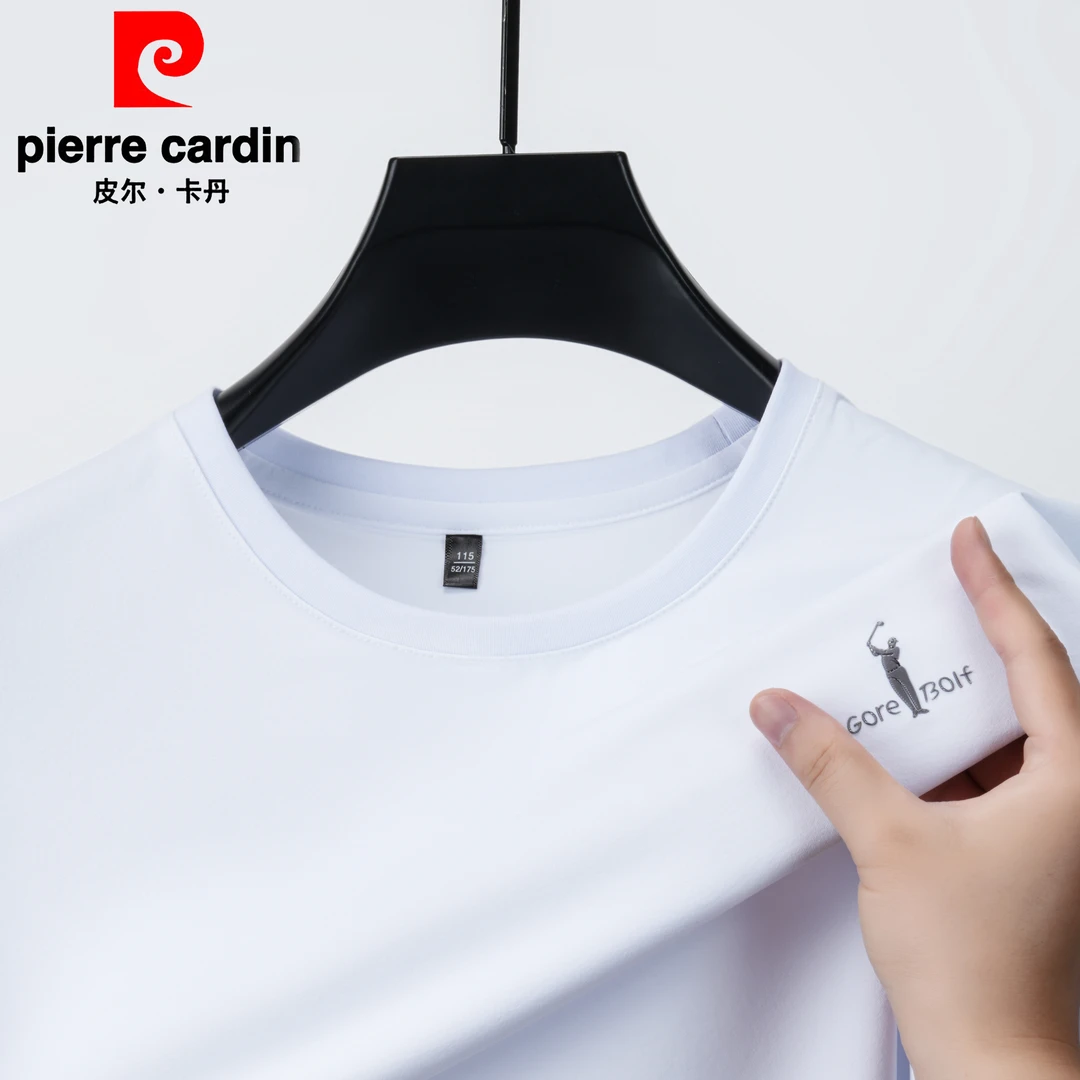 【专柜同款】皮尔卡丹男士夏季锦氨无痕休闲百搭圆领时尚短袖T恤