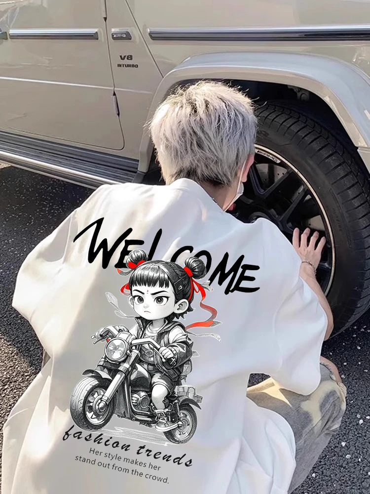 哪咤之2025新款纯棉短袖t恤夏装哪吒闹海休闲帅气街头半袖