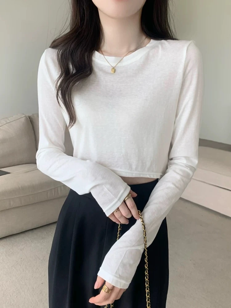 薄软~长袖防晒罩衫女夏季新款宽松休闲上衣（天然麻结点）2505