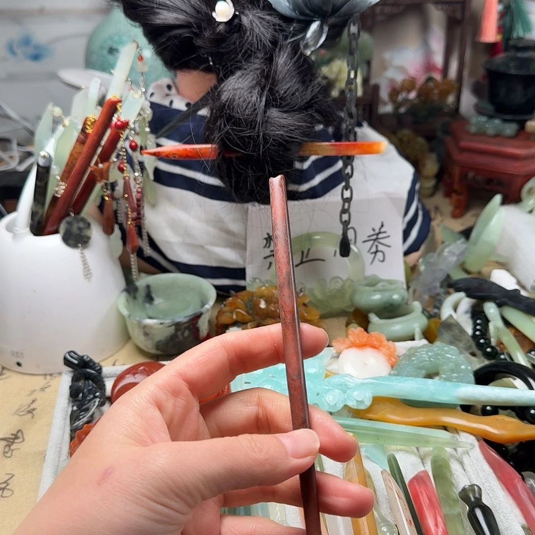 蛇纹石玉合金发饰