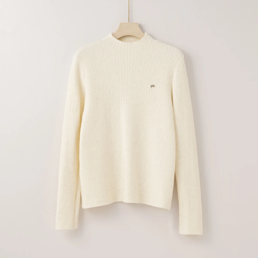 ★H2524秋冬季新款美拉德系列中领针织衫休闲百搭M标设计套头毛衣