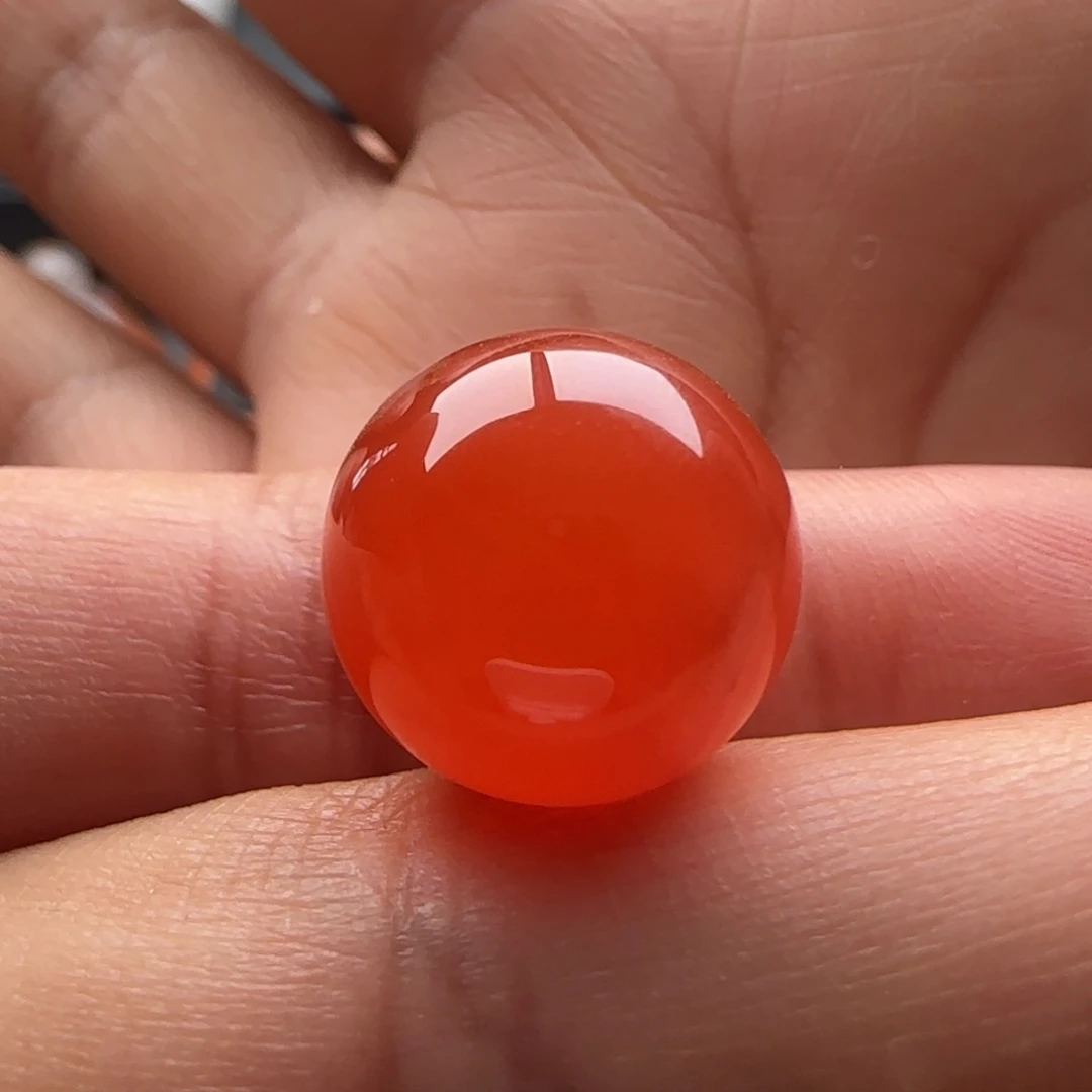 南红玛瑙圆珠15.7未镶嵌白马牙