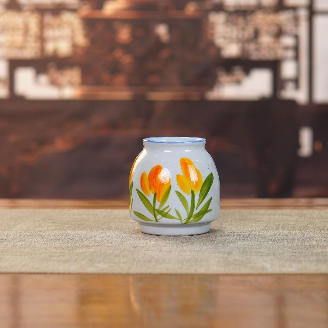 抖音热销景德镇老陶泥新中式手作手工拉坯非遗传承匠人小号茶叶罐