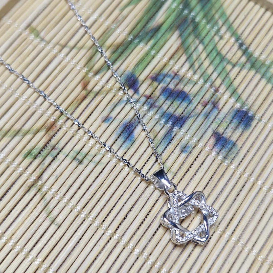 坠链均足银 灵动六芒 量吊坠+星量链 纯银套链