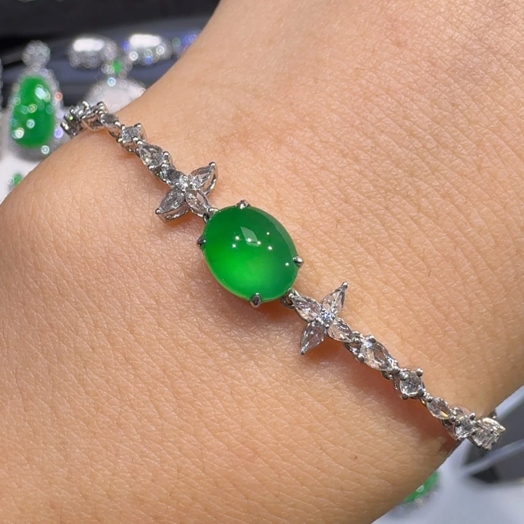 翡翠22K金镶嵌手链收到货48小时鉴赏期